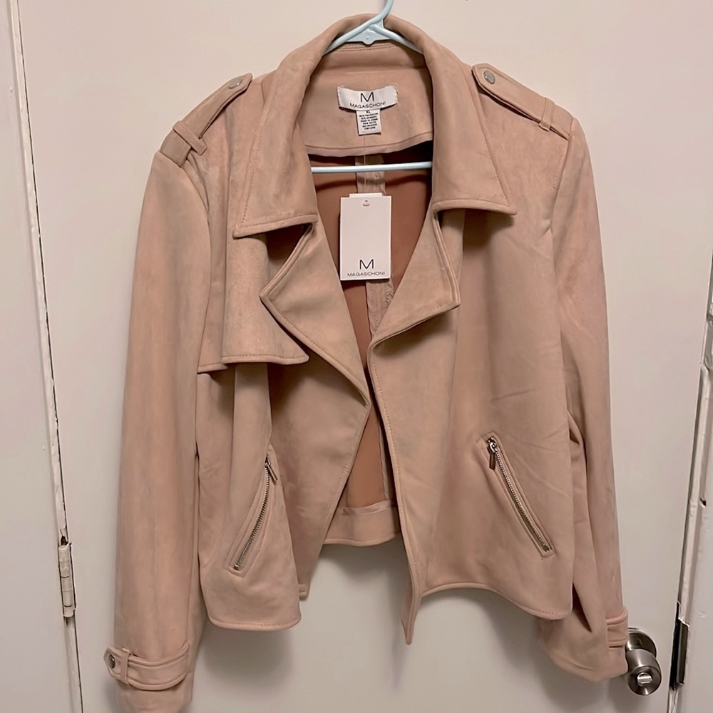 Magaschoni Blush Pink brushed Suede like Jacket